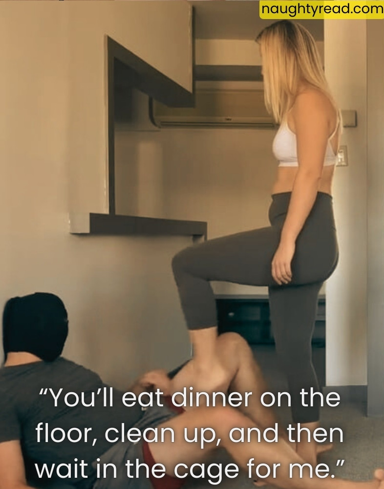 Cuckold femdom cleanup humiliation caption