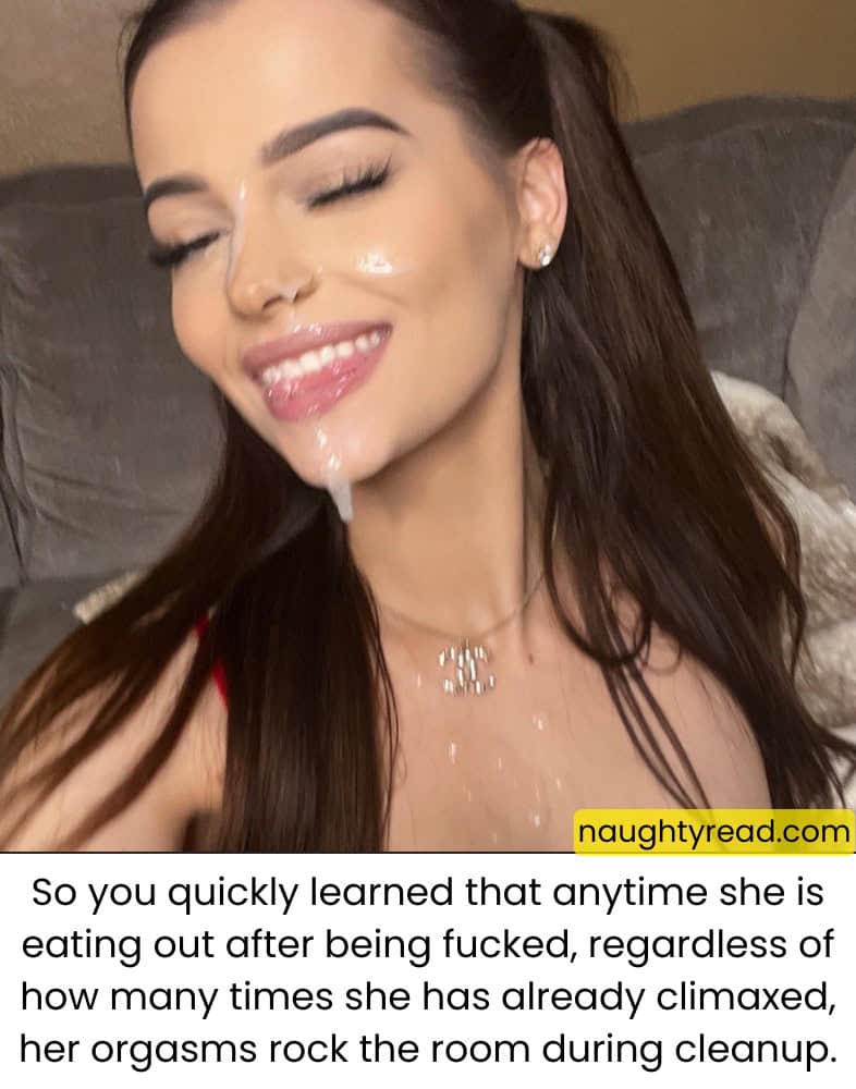Her orgasms rock the room during cleanup.