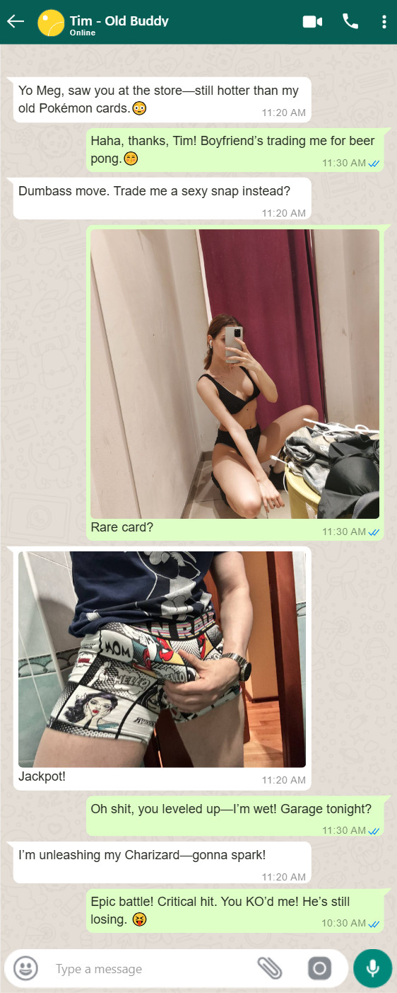 Girlfriend with old buddy