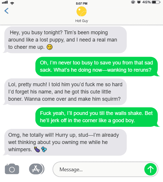 Cuckold Slave Chat Screenshot