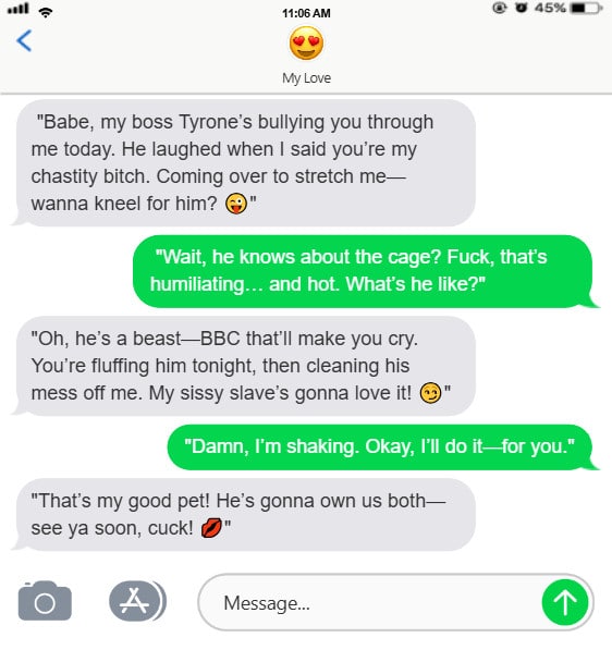 Cuckold Husband And Wife Chat Screenshot